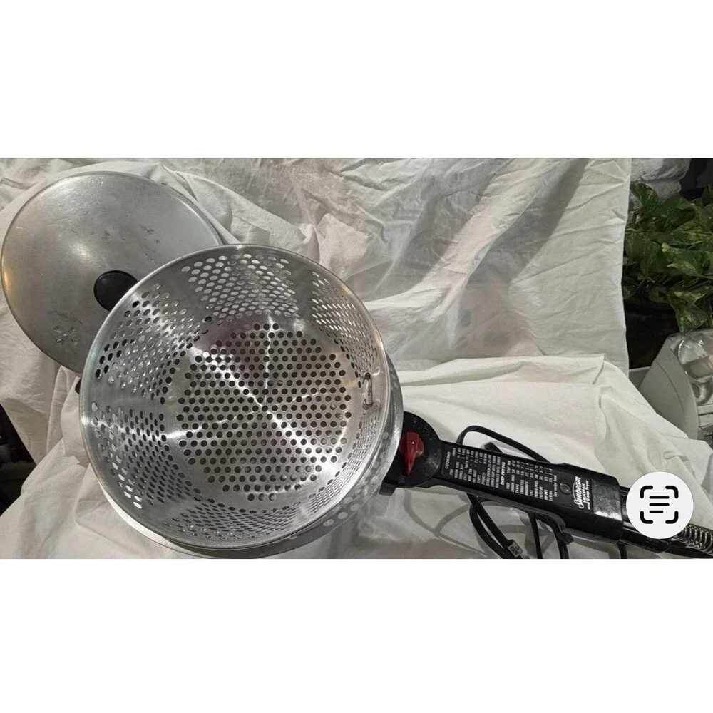 Sunbeam 5 Qt Aluminum Deep Fat Fryer 1500W Adjustable Thermostat Basket Lid